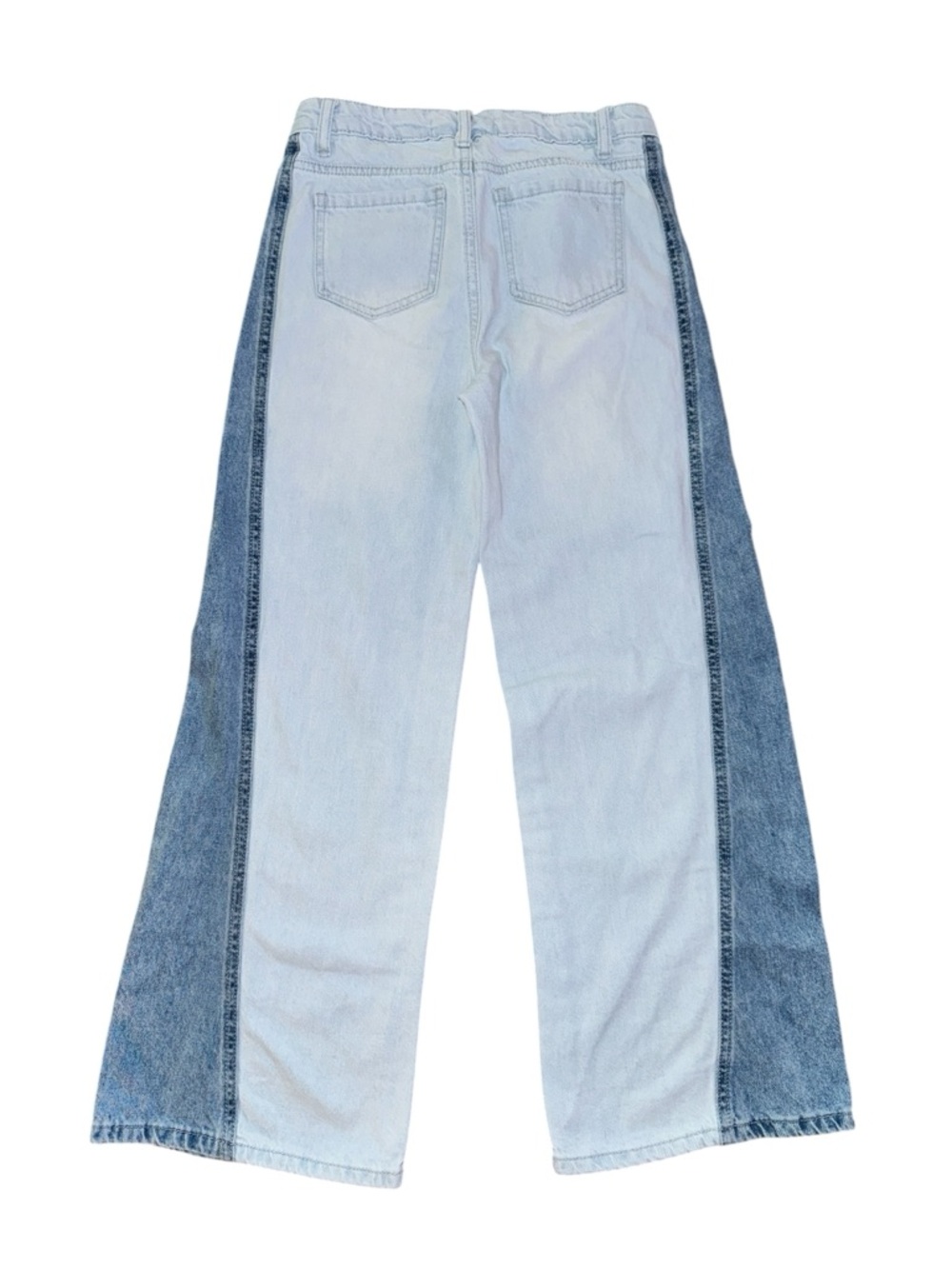 Tractr Girls Wide Leg Light Wash Patchwork Jeans Size 12 - Picture 2 of 8